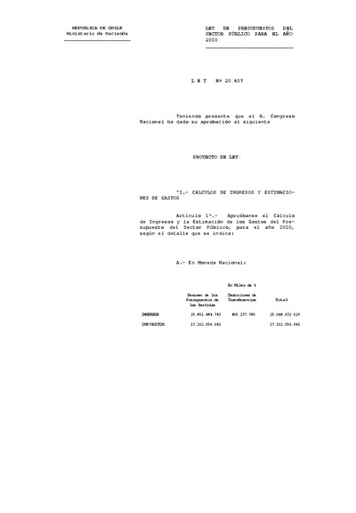 Articulado Ley de Presupuestos del Sector Público año 2010 Articulado Ley de Presupuestos del Sector Público año 2010
