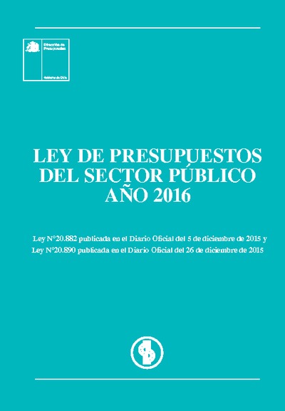 Ley de Presupuesto del Sector Público año 2016 Ley de Presupuesto del Sector Público año 2016