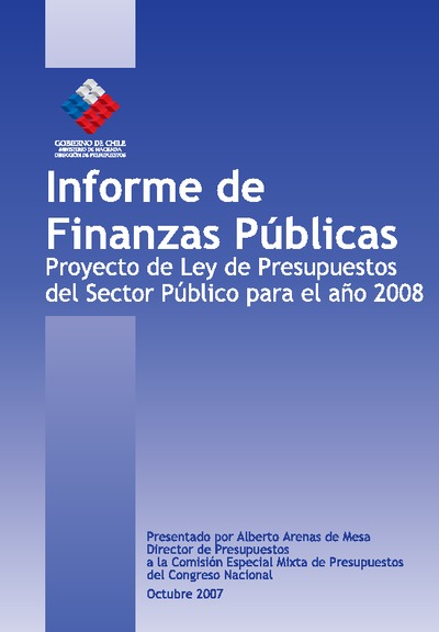 Informe de Finanzas Públicas del Proyecto de Ley de Presupuestos del Sector Público del año 2008
