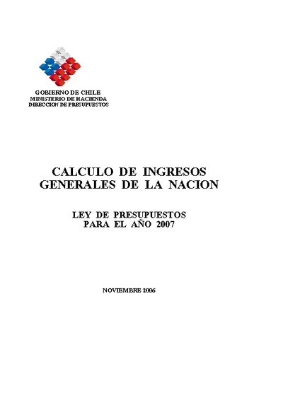Cálculo de Ingresos Generales de la Nación año 2007