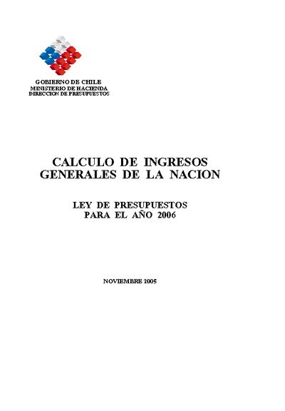 Cálculo de Ingresos Generales de la Nación año 2006