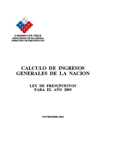 Cálculo de Ingresos Generales de la Nación año 2005 Cálculo de Ingresos Generales de la Nación año 2005