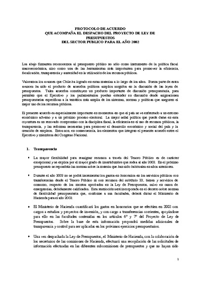 Protocolo de Acuerdo Protocolo de Acuerdo