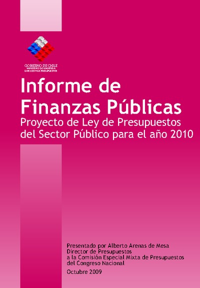Informe de Finanzas Públicas del Proyecto de Ley de Presupuestos del Sector Público del año 2010