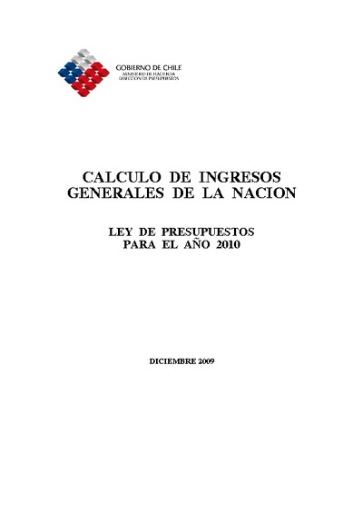 Cálculo de Ingresos Generales de la Nación año 2009