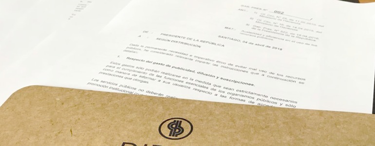 Dipres publica Oficio Presidencial N° 002  Austeridad y eficiencia en el uso de los recursos públicos